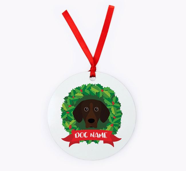 'Christmas Wreath' - Personalised {breedFullName} Christmas Decoration